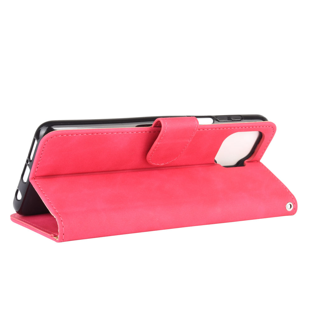 Skin-touch Wallet Stand Leather Flip Cover for Motorola Moto G 5G Plus