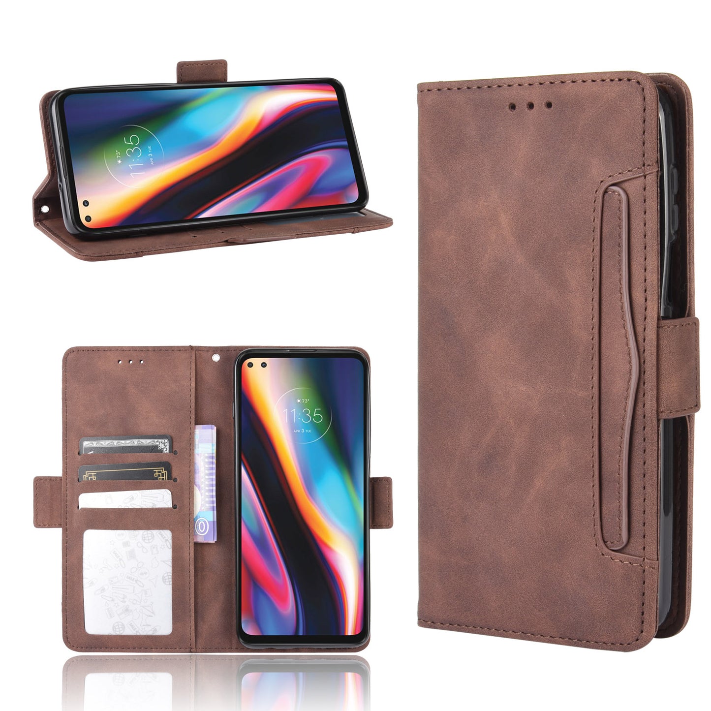 Wallet Stand Flip Leather Protective Case for Motorola Moto G 5G Plus