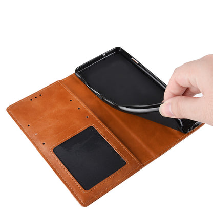 Vintage Style Leather Wallet Stand Case for Motorola Edge