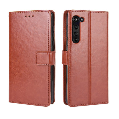 Crazy Horse PU Leather Wallet Stand Case for Motorola Edge