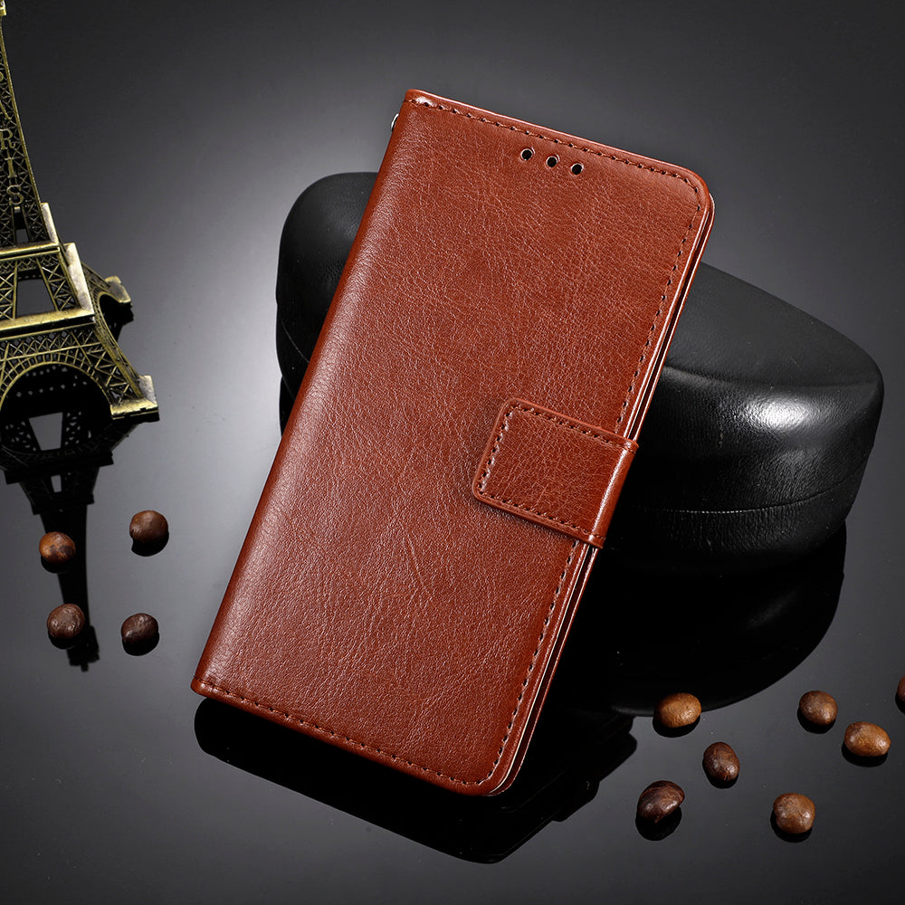 Crazy Horse PU Leather Wallet Stand Case for Motorola Edge