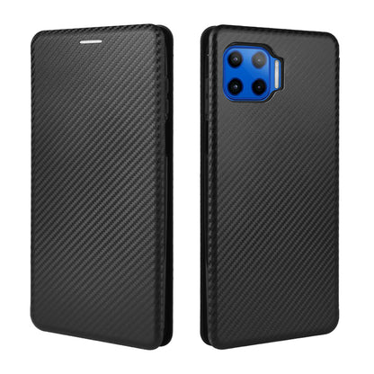 Auto-absorbed Carbon Fiber Texture Stand Leather Case for Motorola Moto G 5G Plus