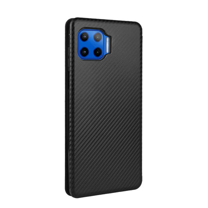 Auto-absorbed Carbon Fiber Texture Stand Leather Case for Motorola Moto G 5G Plus