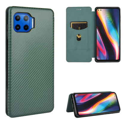 Auto-absorbed Carbon Fiber Texture Stand Leather Case for Motorola Moto G 5G Plus