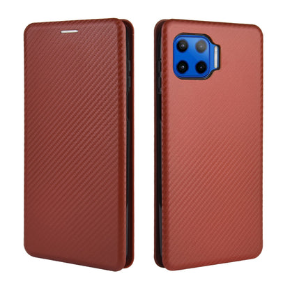 Auto-absorbed Carbon Fiber Texture Stand Leather Case for Motorola Moto G 5G Plus