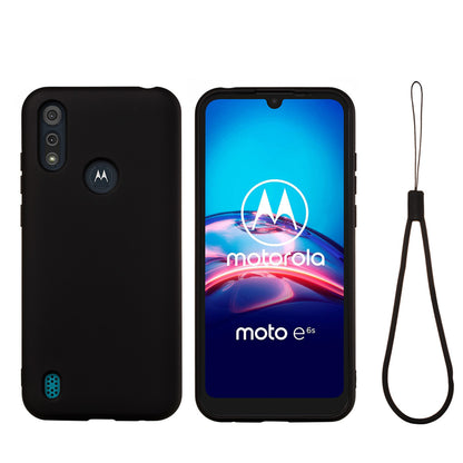 Liquid Silicone Phone Cover Case with Lanyard for Motorola Moto E6s (2020)