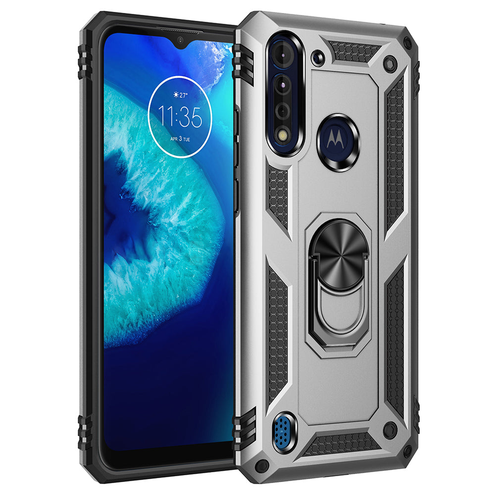 360° Rotatable Ring Kickstand Armor PC+TPU Combo Case for Motorola Moto G8 Power Lite