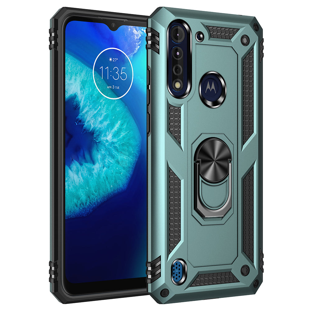 360° Rotatable Ring Kickstand Armor PC+TPU Combo Case for Motorola Moto G8 Power Lite