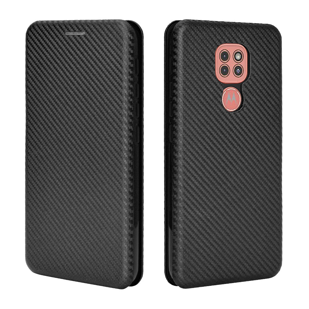 Carbon Fiber Skin Auto-absorbed Leather Cover for Motorola Moto G9 (India)/Moto G9 Play