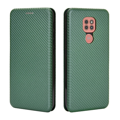 Carbon Fiber Skin Auto-absorbed Leather Cover for Motorola Moto G9 (India)/Moto G9 Play