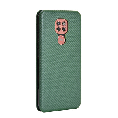 Carbon Fiber Skin Auto-absorbed Leather Cover for Motorola Moto G9 (India)/Moto G9 Play