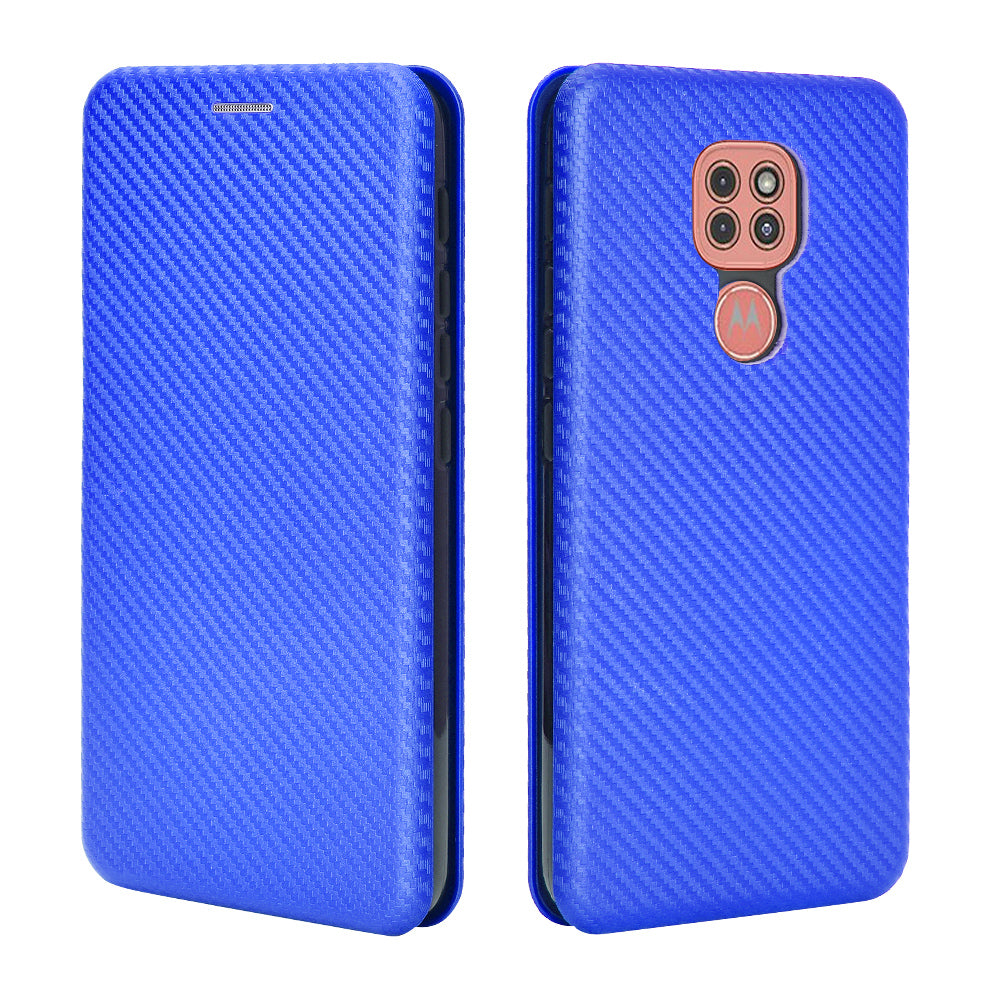 Carbon Fiber Skin Auto-absorbed Leather Cover for Motorola Moto G9 (India)/Moto G9 Play