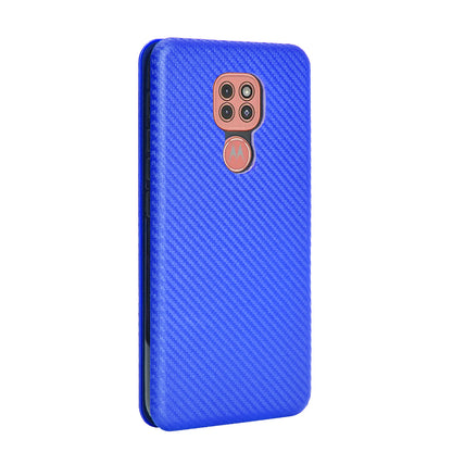 Carbon Fiber Skin Auto-absorbed Leather Cover for Motorola Moto G9 (India)/Moto G9 Play