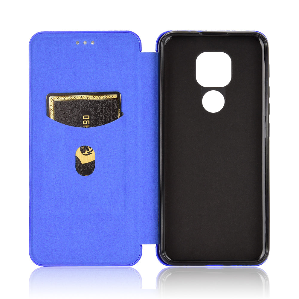 Carbon Fiber Skin Auto-absorbed Leather Cover for Motorola Moto G9 (India)/Moto G9 Play