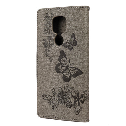 Imprint Butterfly Flower Leather Shell for Motorola Moto G9 Play