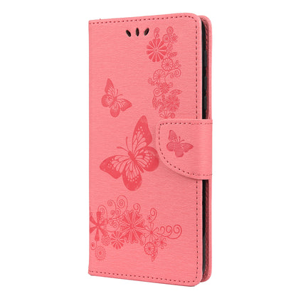 Imprint Butterfly Flower Leather Shell for Motorola Moto G9 Play