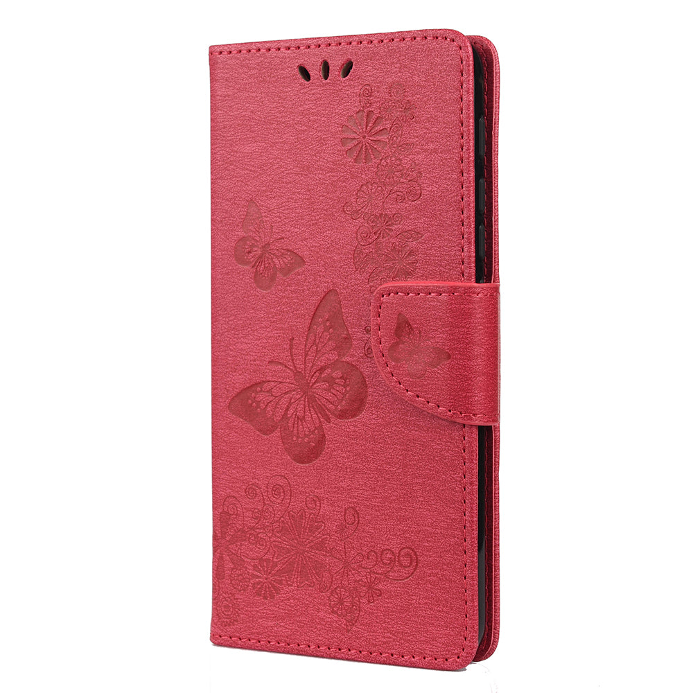 Imprint Butterfly Flower Leather Shell for Motorola Moto G9 Play