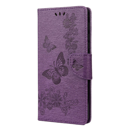 Imprint Butterfly Flower Leather Shell for Motorola Moto G9 Play