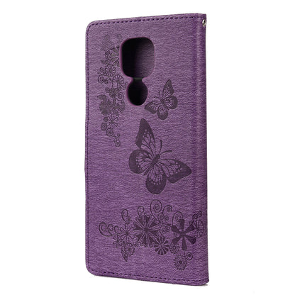 Imprint Butterfly Flower Leather Shell for Motorola Moto G9 Play