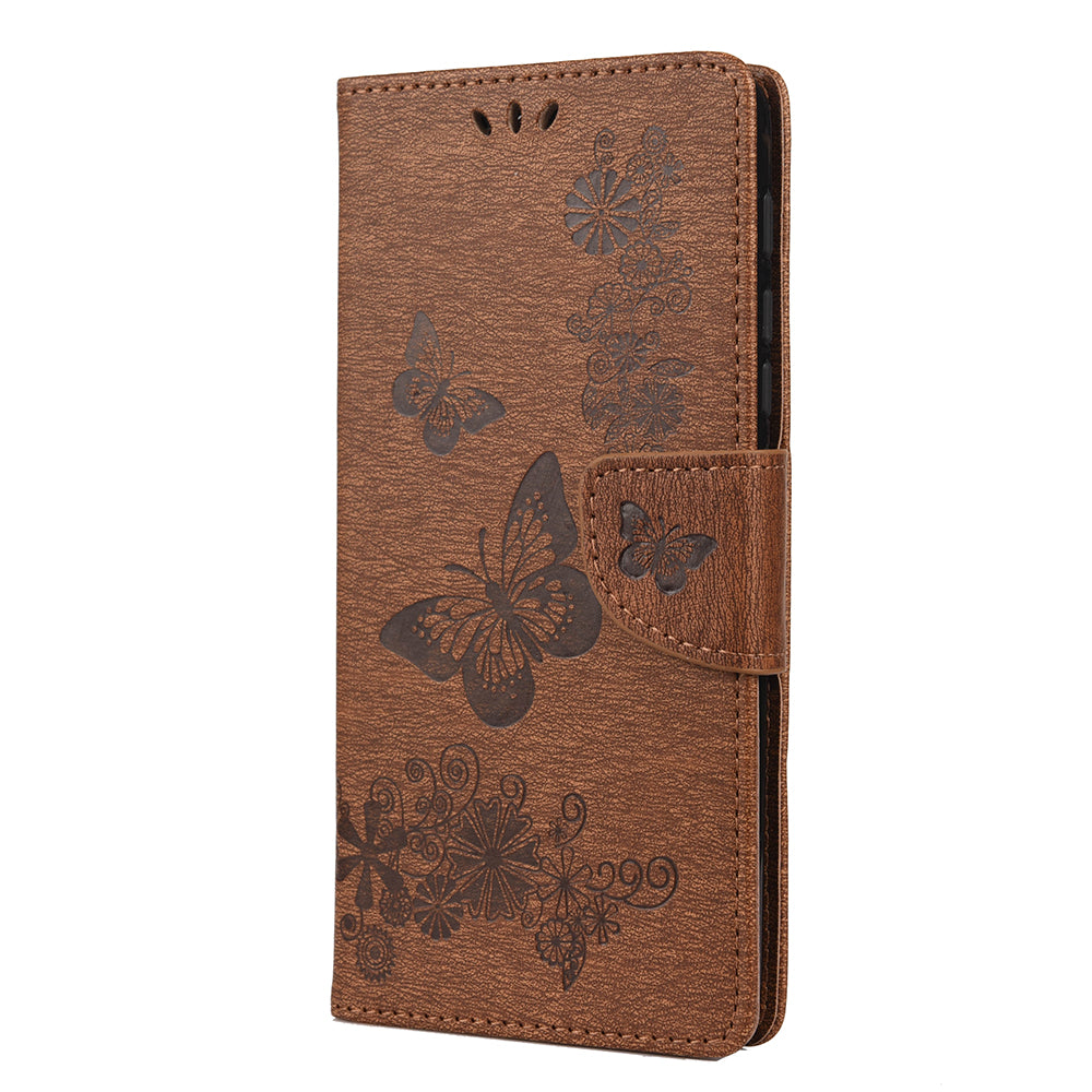 Imprint Butterfly Flower Leather Shell for Motorola Moto G9 Play