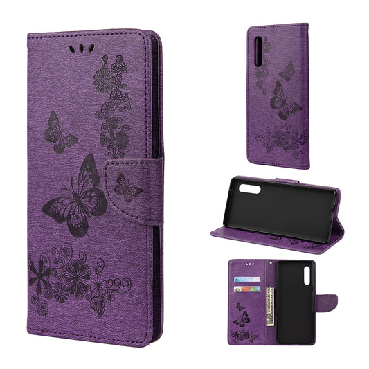 Imprint Butterfly Flower Leather Case for LG Velvet