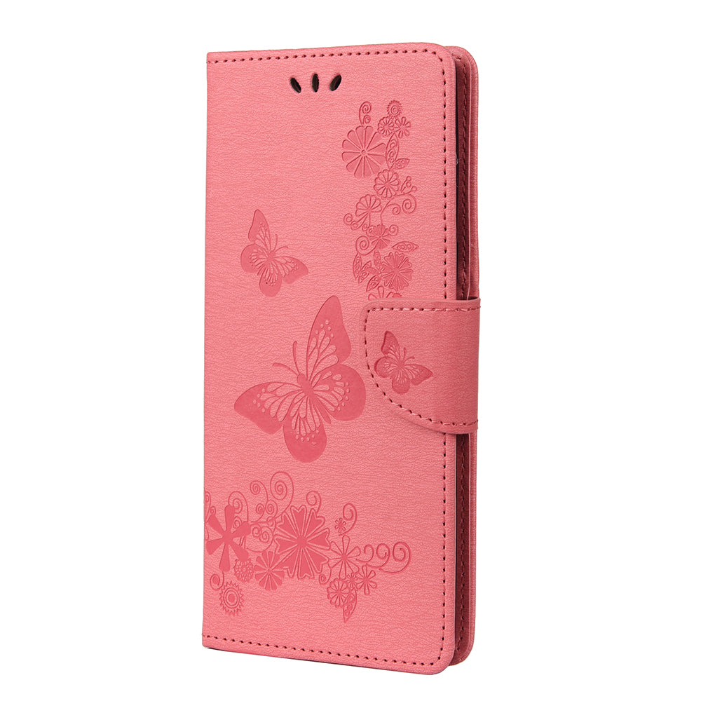 Imprint Butterfly Flower Leather Case for LG Velvet