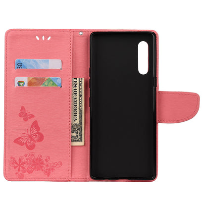 Imprint Butterfly Flower Leather Case for LG Velvet