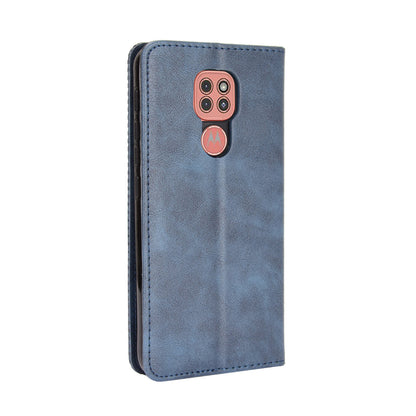 Auto-absorbed Retro PU Leather Shell Wallet Phone Cover for Motorola Moto E7 Plus