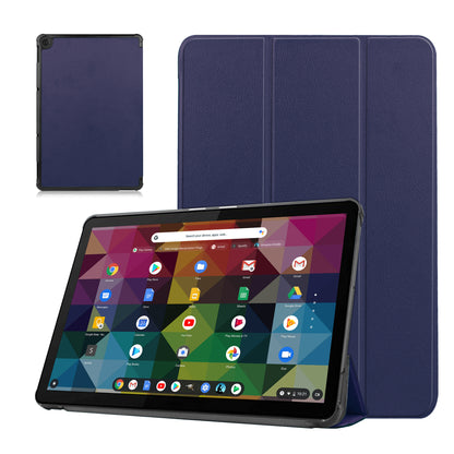 Litch Skin PU Leather Tri-fold Stand Shell for Lenovo Duet Chromebook 10.1 Tablet Case