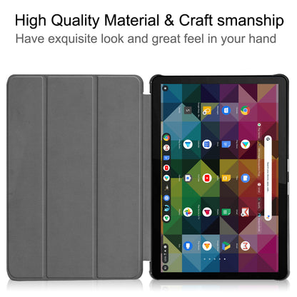 Litch Skin PU Leather Tri-fold Stand Shell for Lenovo Duet Chromebook 10.1 Tablet Case