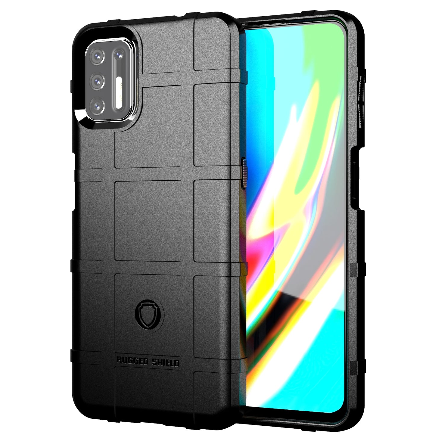 Shock-proof Square Grid Texture Thicken TPU Shell for Motorola Moto G9 Plus