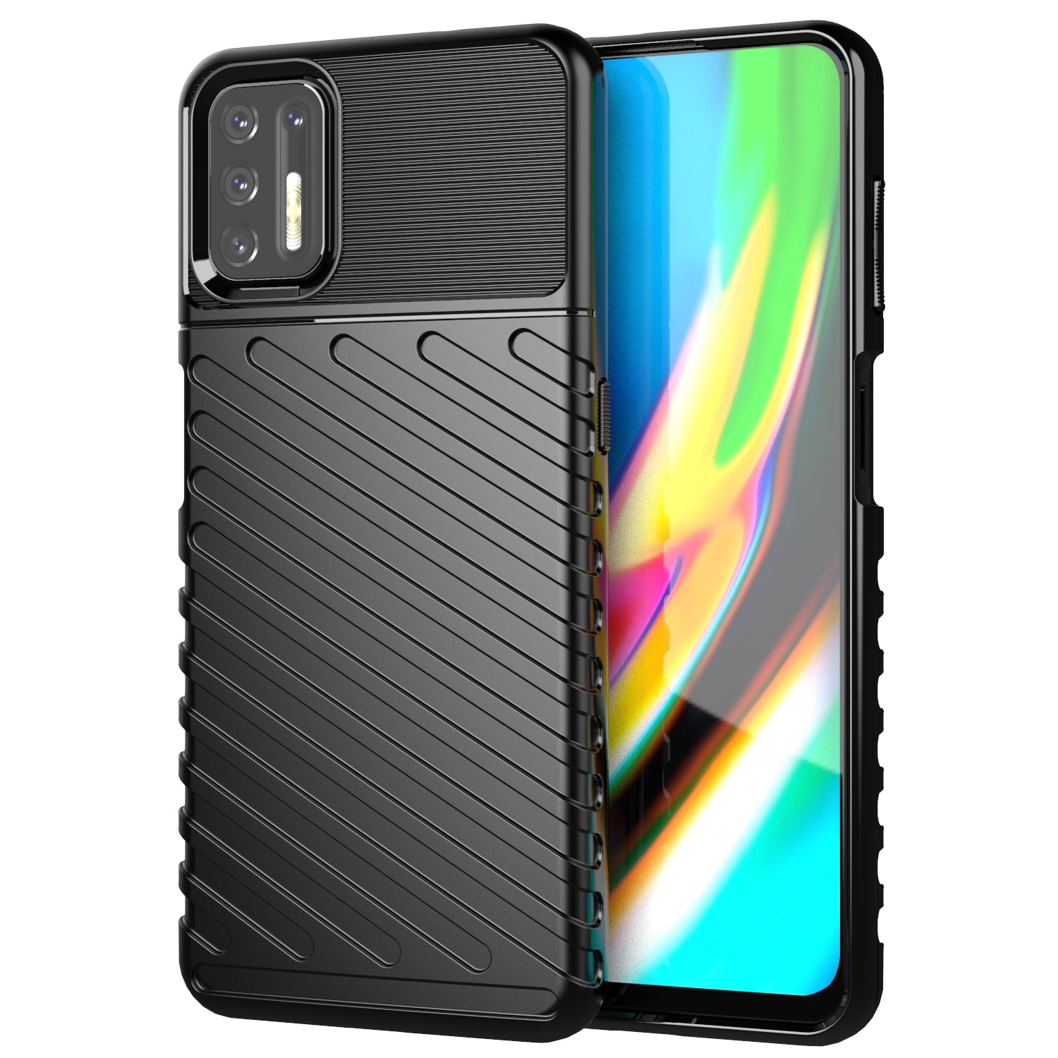 Thunder Series Twill Texture Soft TPU Phone Case for Motorola Moto G9 Plus