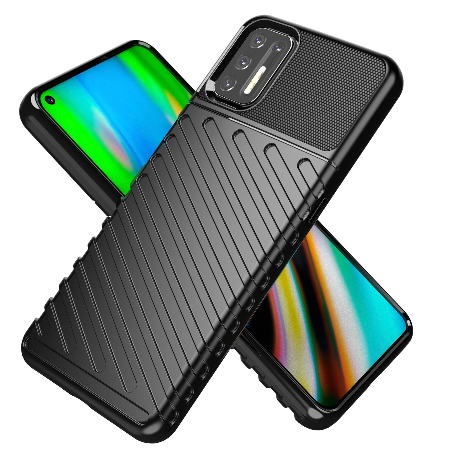 Thunder Series Twill Texture Soft TPU Phone Case for Motorola Moto G9 Plus