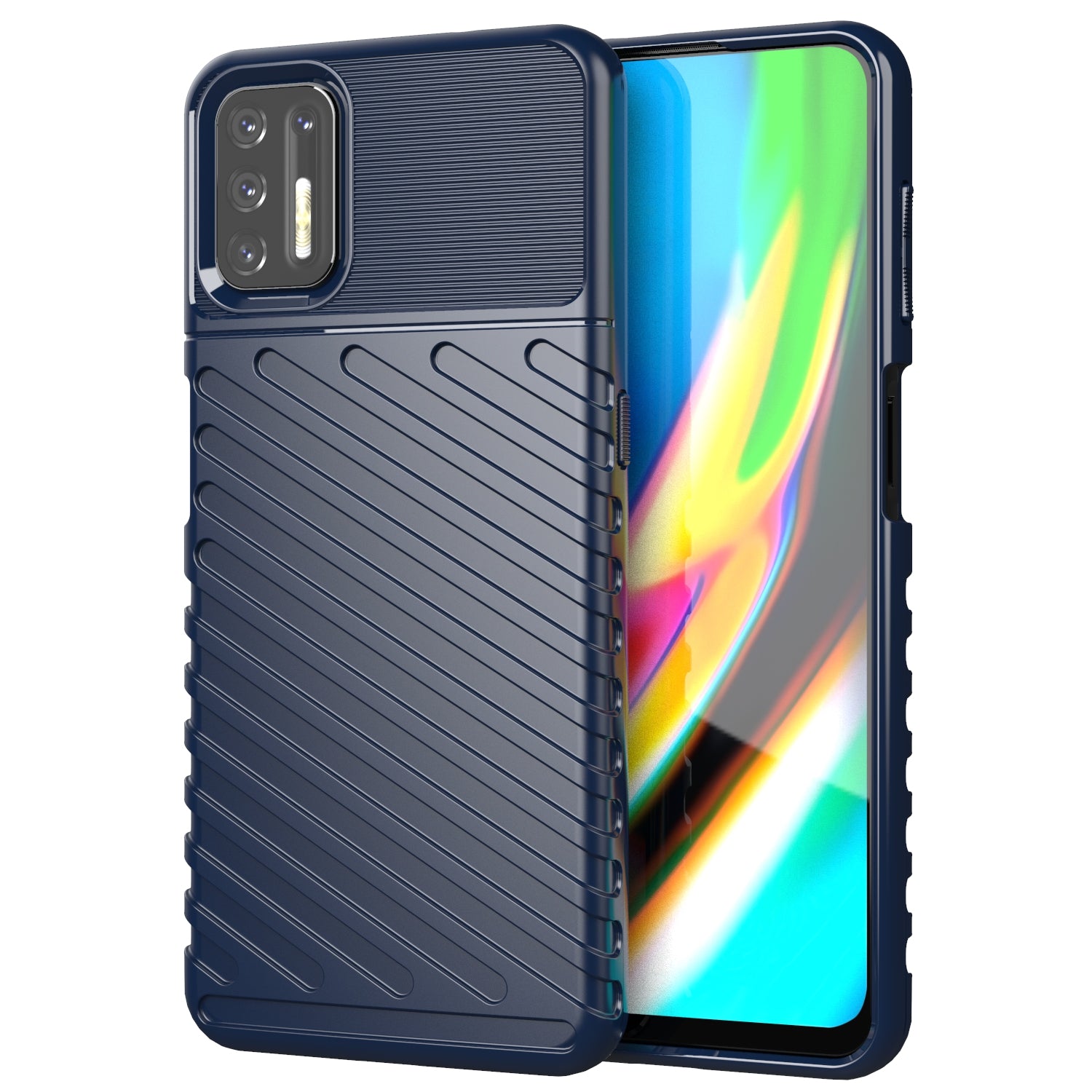 Thunder Series Twill Texture Soft TPU Phone Case for Motorola Moto G9 Plus