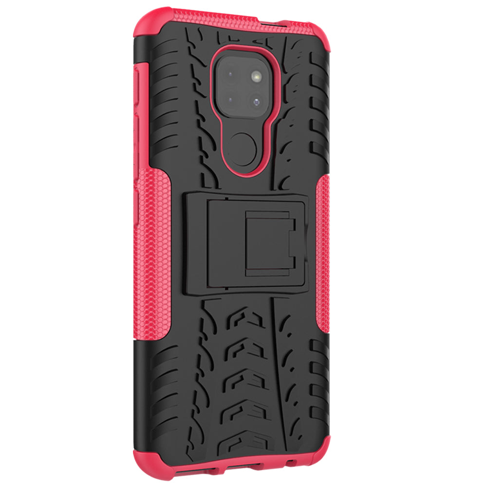 Anti-slip PC + TPU Combo Case with Kickstand for Motorola Moto G9 Play