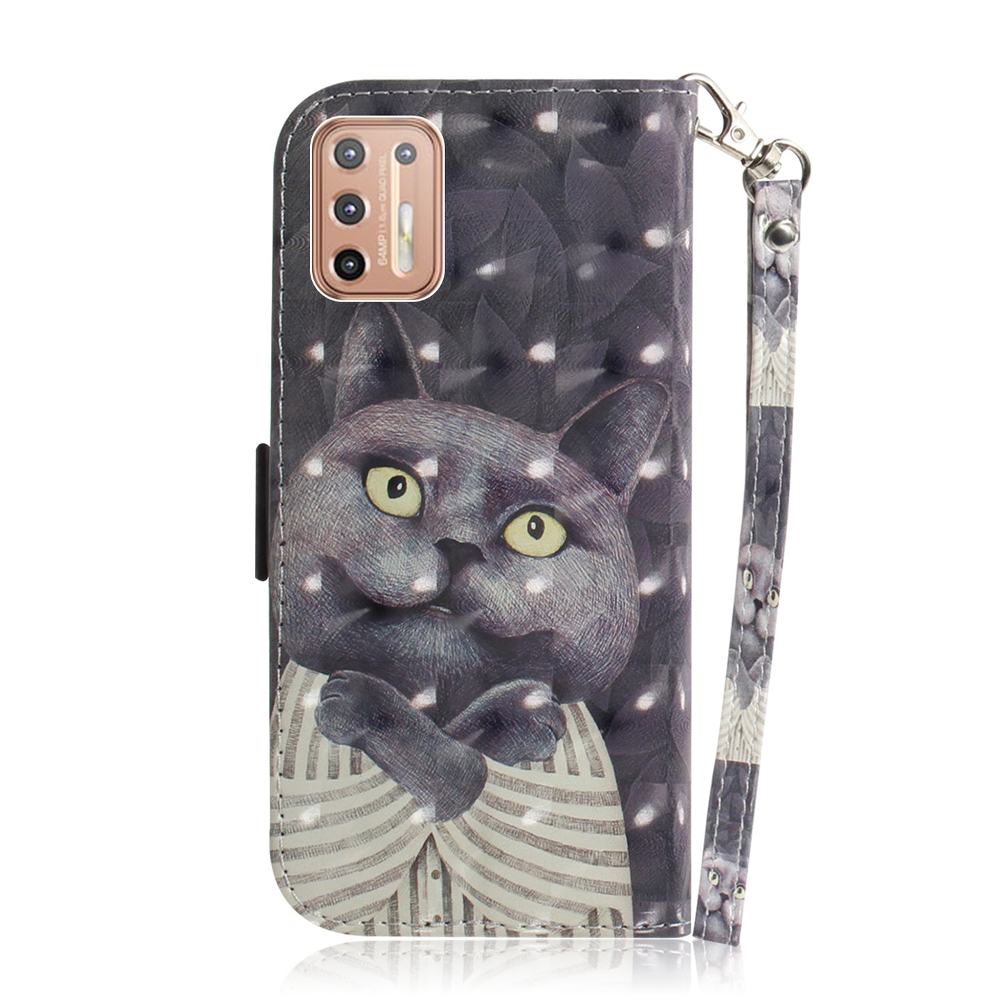 Pattern Printing Light Spot Decor Leather Wallet Case for Motorola Moto G9 Plus