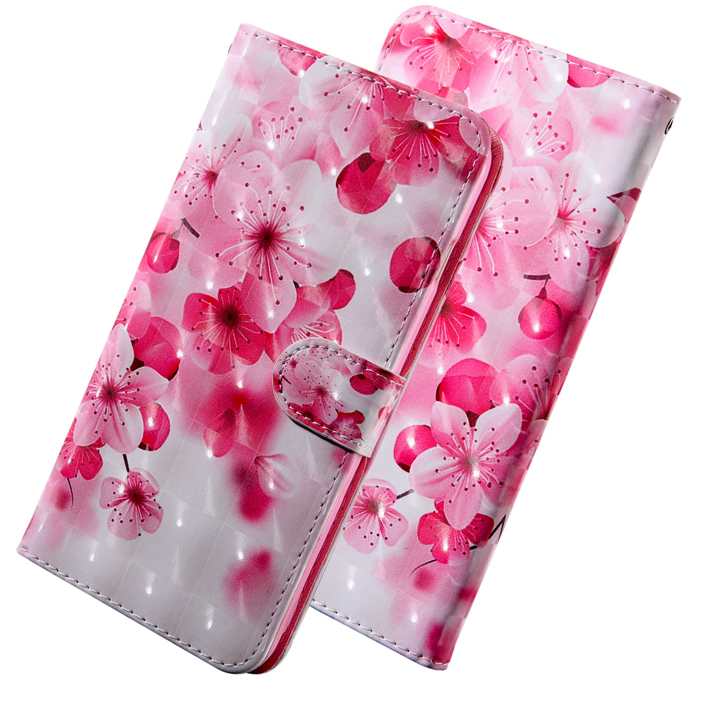 Light Spot Decor Pattern Printing Wallet Stand Leather Phone Cover with Strap for Motorola Moto E6s (2020)