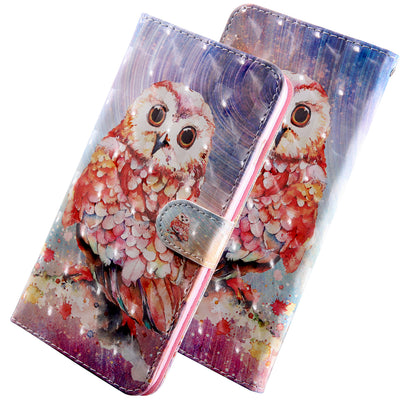 Light Spot Decor Pattern Printing Wallet Stand Leather Phone Cover with Strap for Motorola Moto E6s (2020)