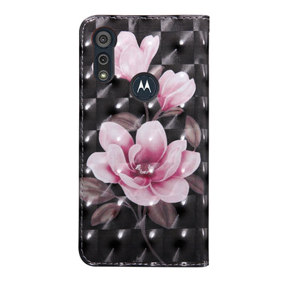 Light Spot Decor Pattern Printing Wallet Stand Leather Phone Cover with Strap for Motorola Moto E6s (2020)