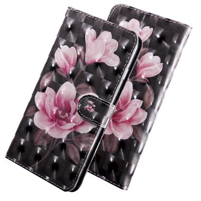 Light Spot Decor Pattern Printing Wallet Stand Leather Phone Cover with Strap for Motorola Moto E6s (2020)