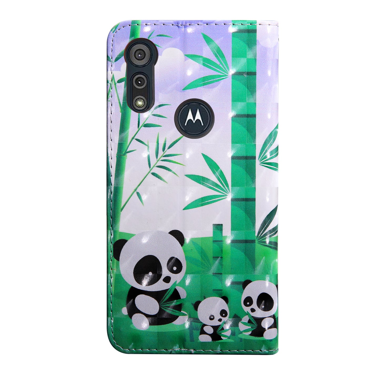 Light Spot Decor Pattern Printing Wallet Stand Leather Phone Cover with Strap for Motorola Moto E6s (2020)