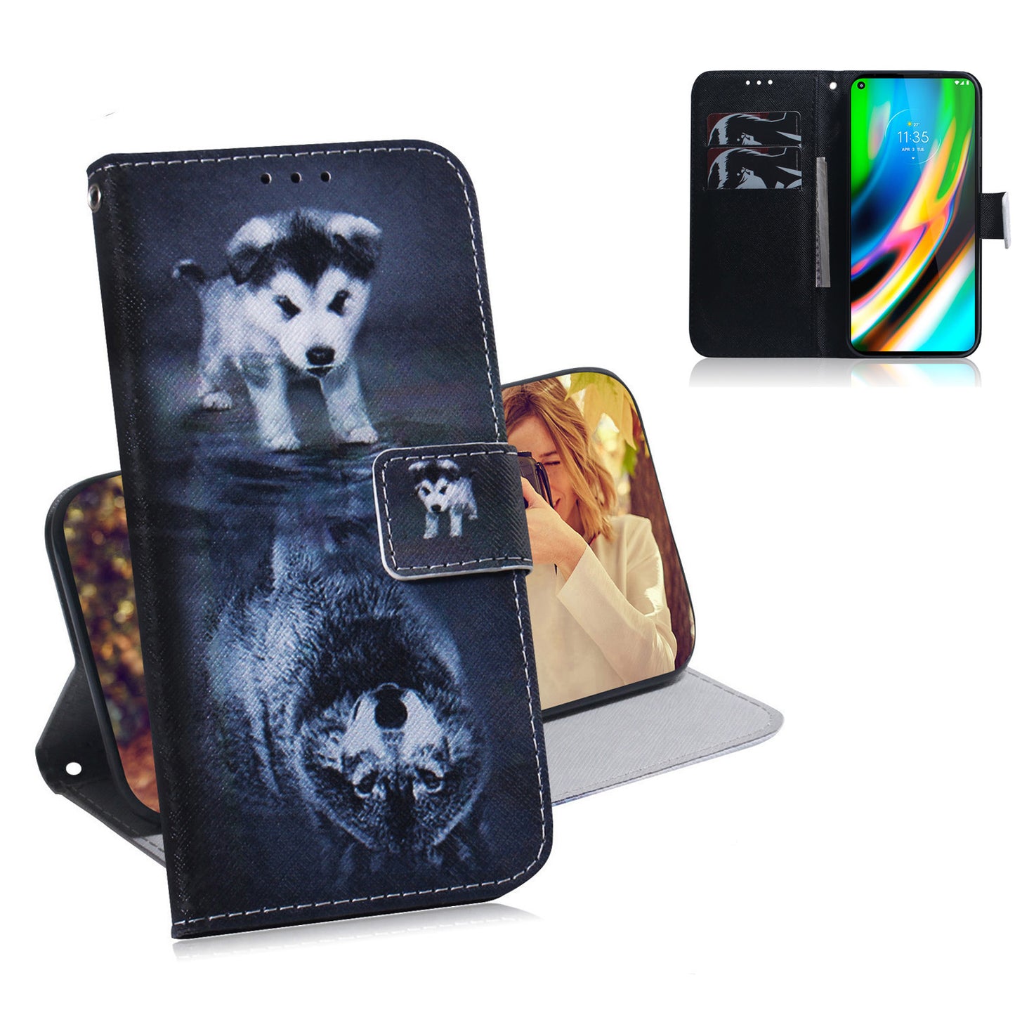 Pattern Printing Wallet Leather Phone Case for Motorola Moto G9 Plus