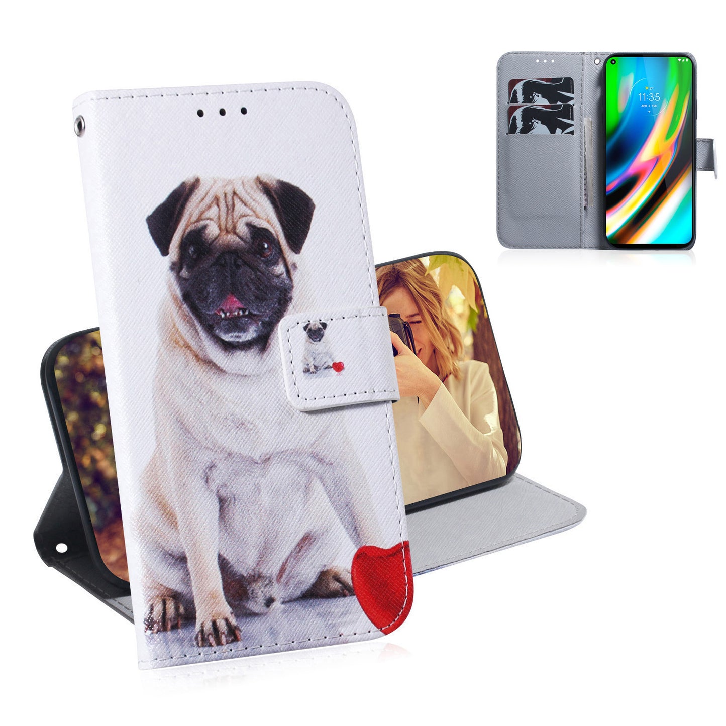 Pattern Printing Wallet Leather Phone Case for Motorola Moto G9 Plus