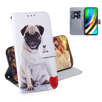 Pattern Printing Wallet Leather Phone Case for Motorola Moto G9 Plus