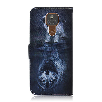 Patterned PU Leather Wallet Case for Motorola Moto G9 Play/Moto E7 Plus/Moto G9 (India) Shell