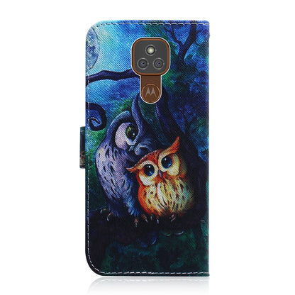 Patterned PU Leather Wallet Case for Motorola Moto G9 Play/Moto E7 Plus/Moto G9 (India) Shell