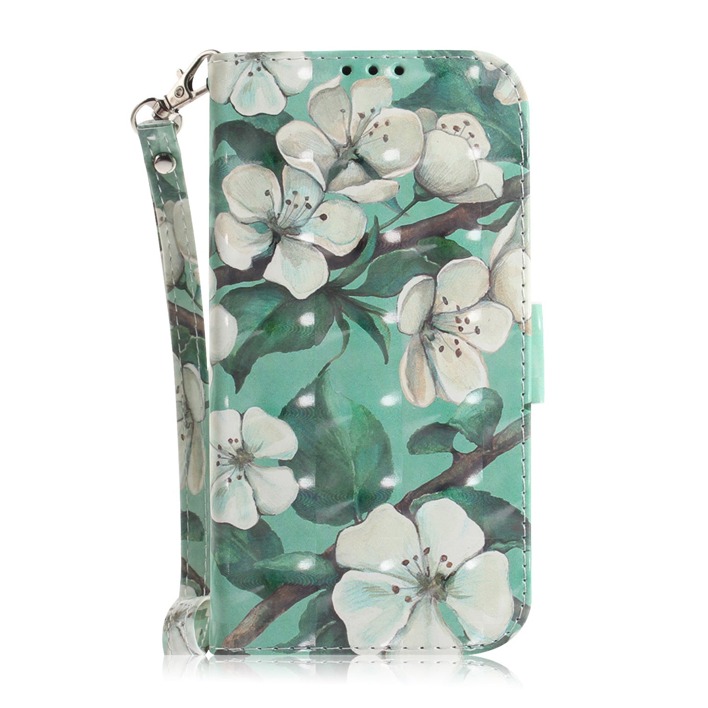 Light Spot Decor Pattern Printing Wallet Stand Flip Leather Case with Strap for Motorola Moto G9 Play/E7 Plus/G9 (India)