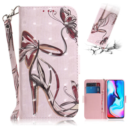 Light Spot Decor Pattern Printing Wallet Stand Flip Leather Case with Strap for Motorola Moto G9 Play/E7 Plus/G9 (India)