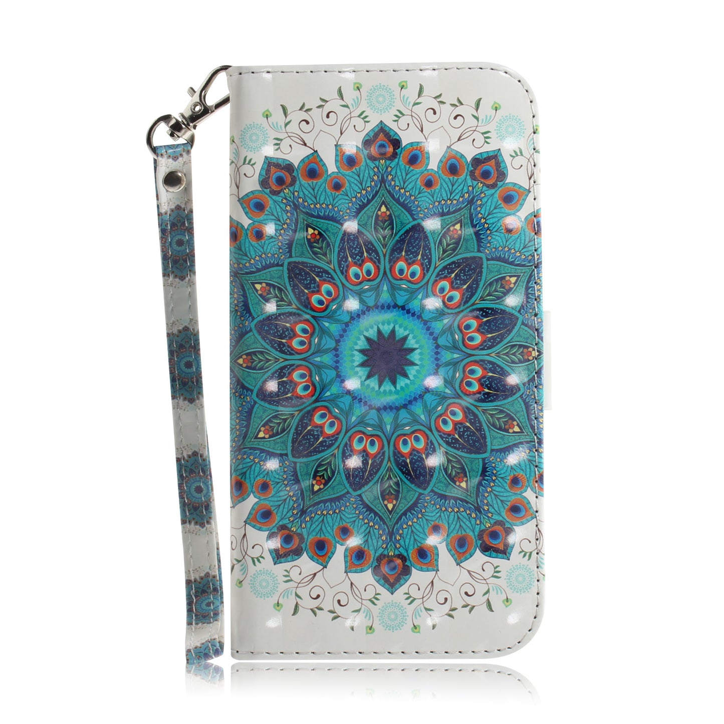 Light Spot Decor Pattern Printing Wallet Stand Flip Leather Case with Strap for Motorola Moto G9 Play/E7 Plus/G9 (India)