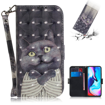 Light Spot Decor Pattern Printing Wallet Stand Flip Leather Case with Strap for Motorola Moto G9 Play/E7 Plus/G9 (India)